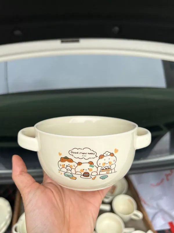 Floral Ceramic Bowl and Plate Set