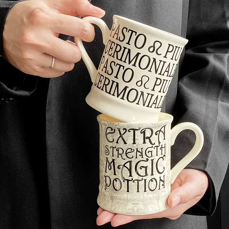 Ceramic Mug with Roman Letter Design