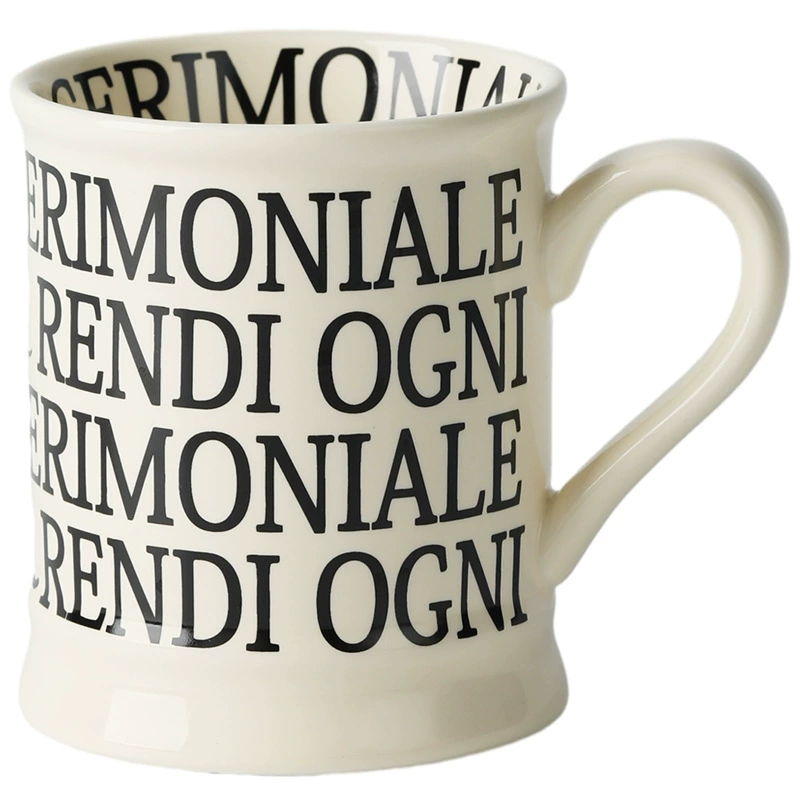 Ceramic Mug with Roman Letter Design tableware view 5