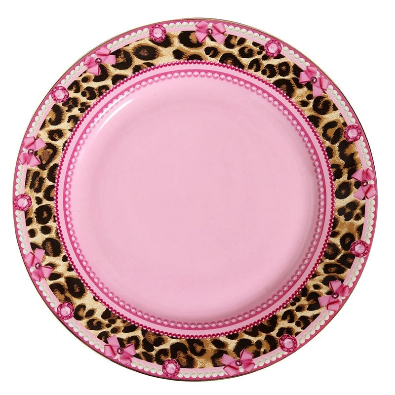 Pink Porcelain Dinner Plate tableware view 5
