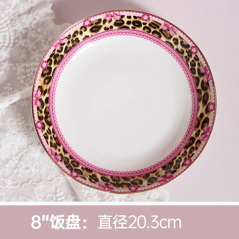 Pink Porcelain Dinner Plate tableware view 9