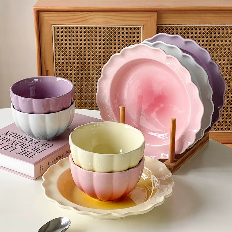 磁器グラデーションピンクプレート tableware view 2