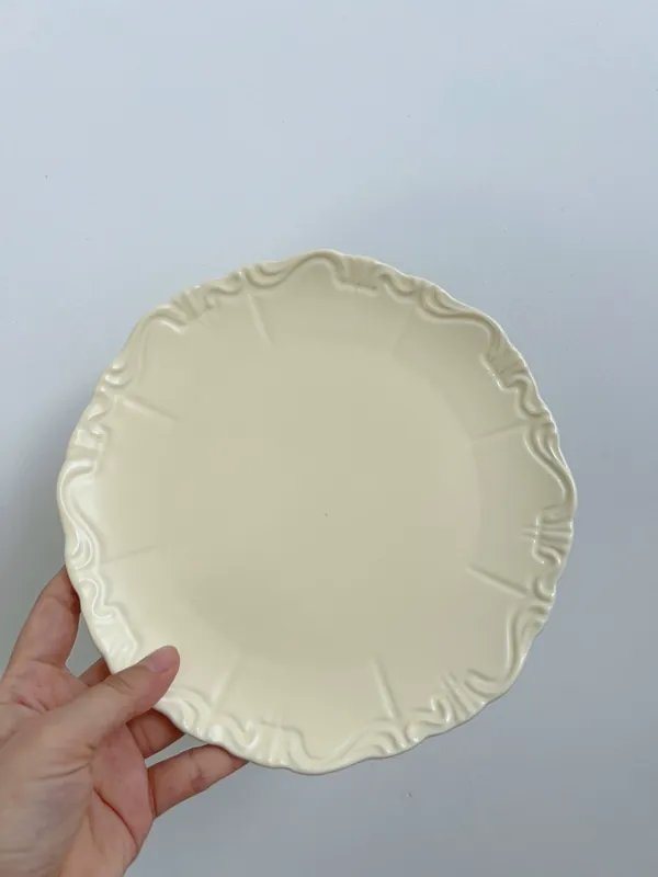 طبق ووعاء بنقش كريمي مطفي ياباني tableware view 7