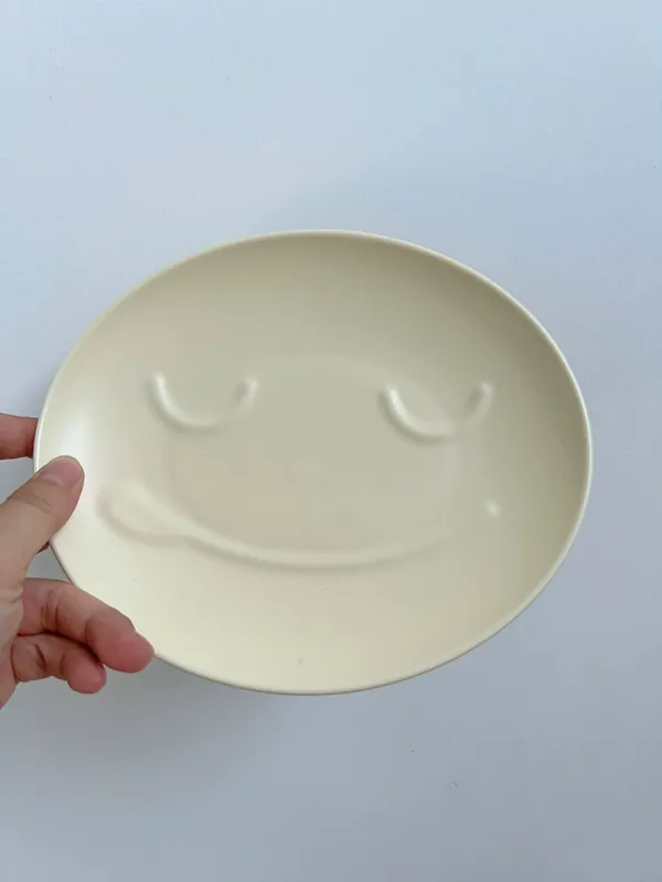 طبق ووعاء بنقش كريمي مطفي ياباني tableware view 8