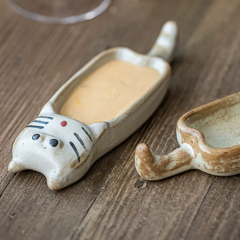 Cat Shaped Ceramic Sauce Dish tableware view 4