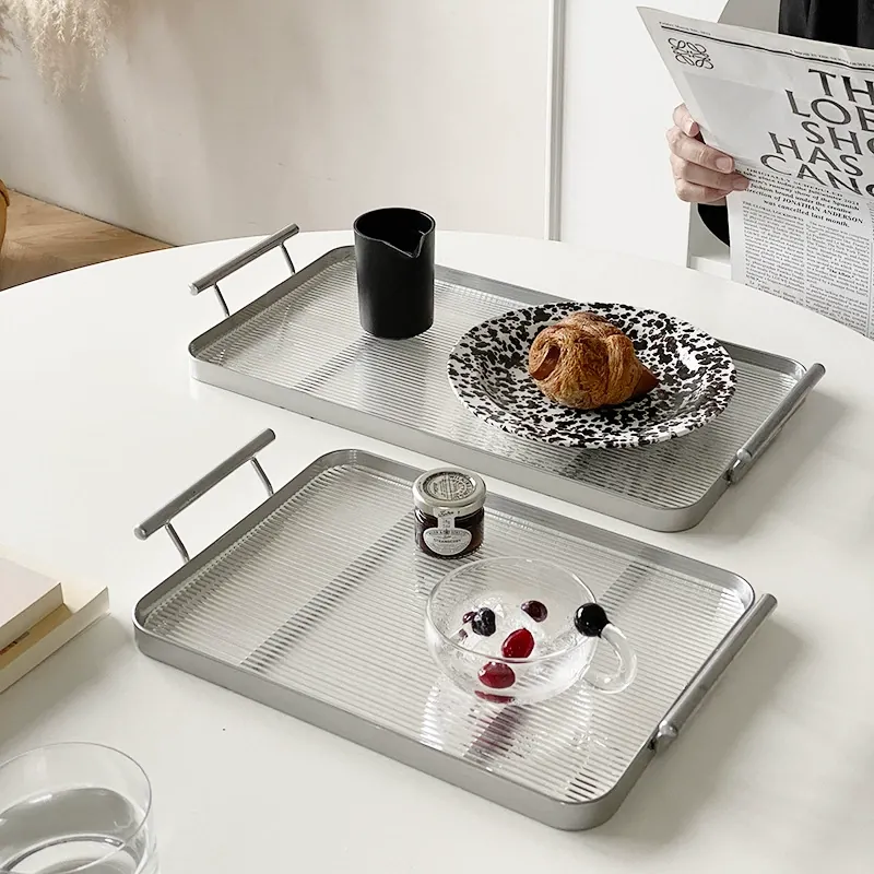 Ceramic Round Tray with Handles