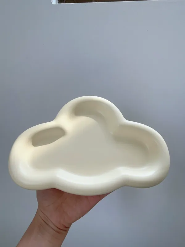 Plato nube crema mate tableware view 2