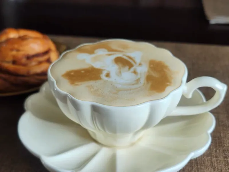 Cream Coffee Cup and Saucer Set