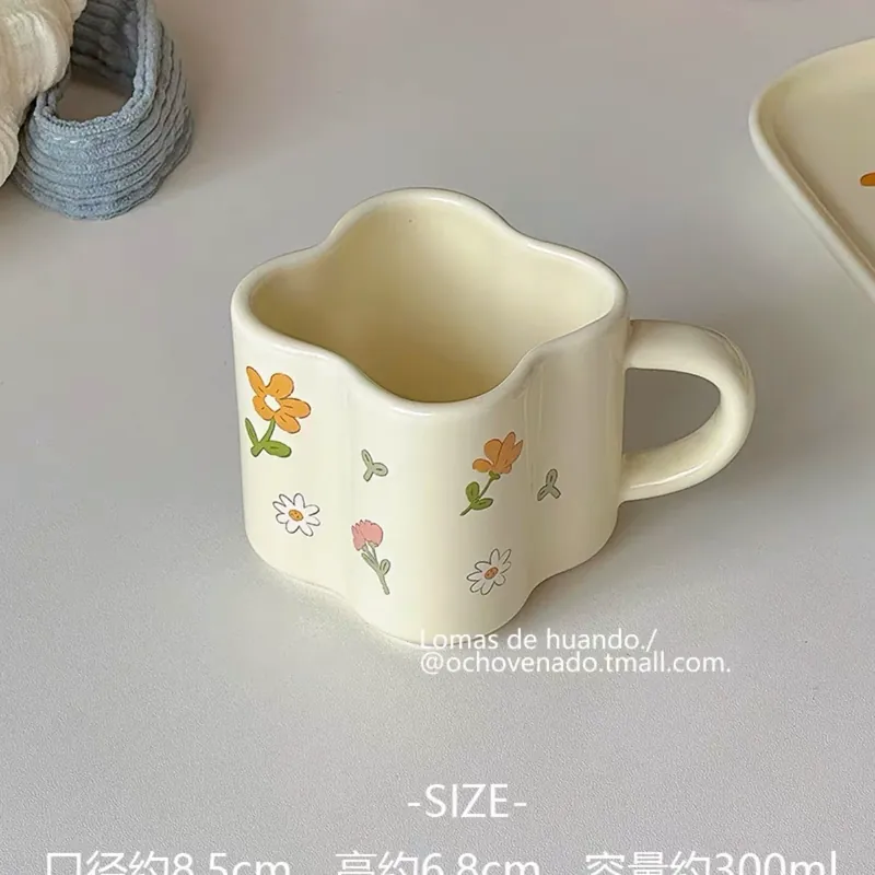 Korean Garden Flower Cup and Saucer Set tableware view 9