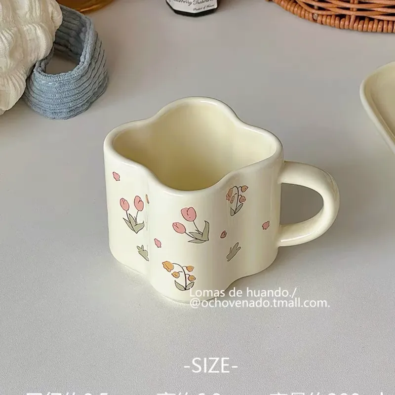 Korean Garden Flower Cup and Saucer Set tableware view 10