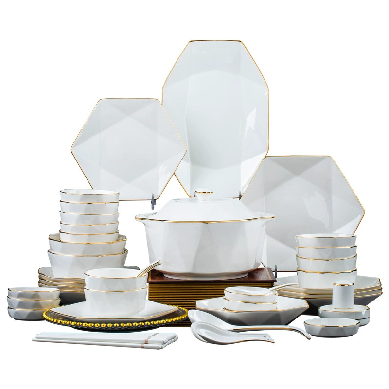 Diamond Pattern Bone China Dinnerware Set tableware view 5