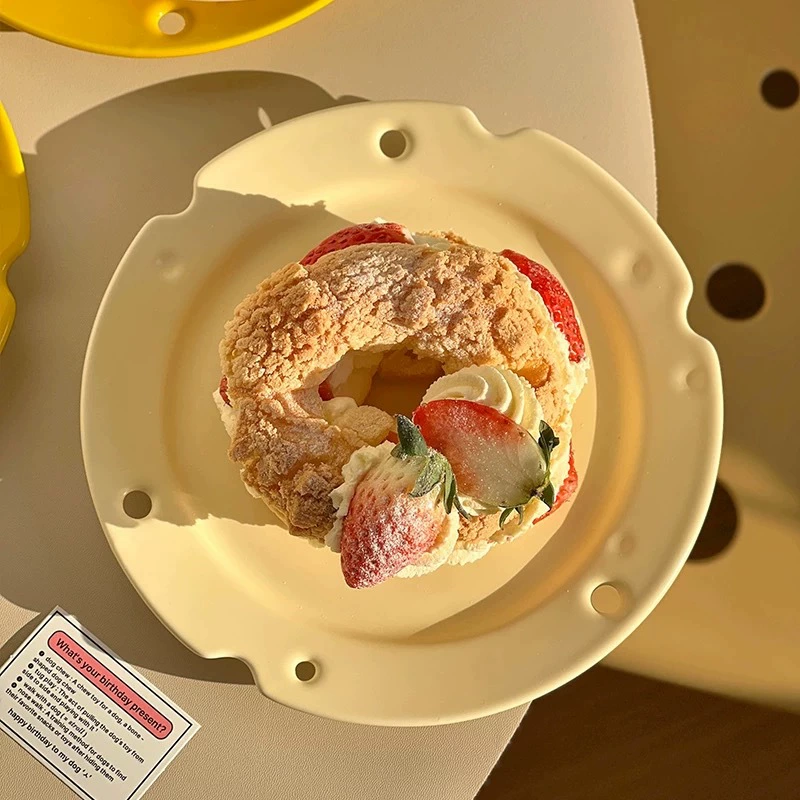 Glossy Cheese Plate Breakfast Plate tableware view 2