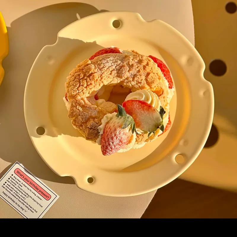 Glossy Cheese Plate Breakfast Plate tableware view 6