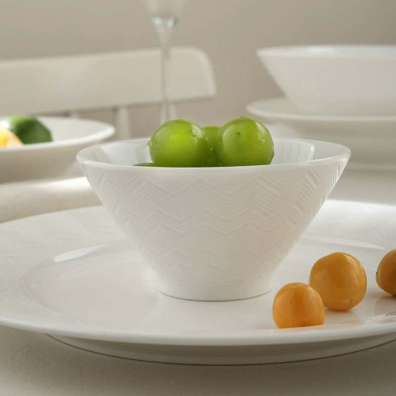White Ceramic Pasta Plate tableware view 3