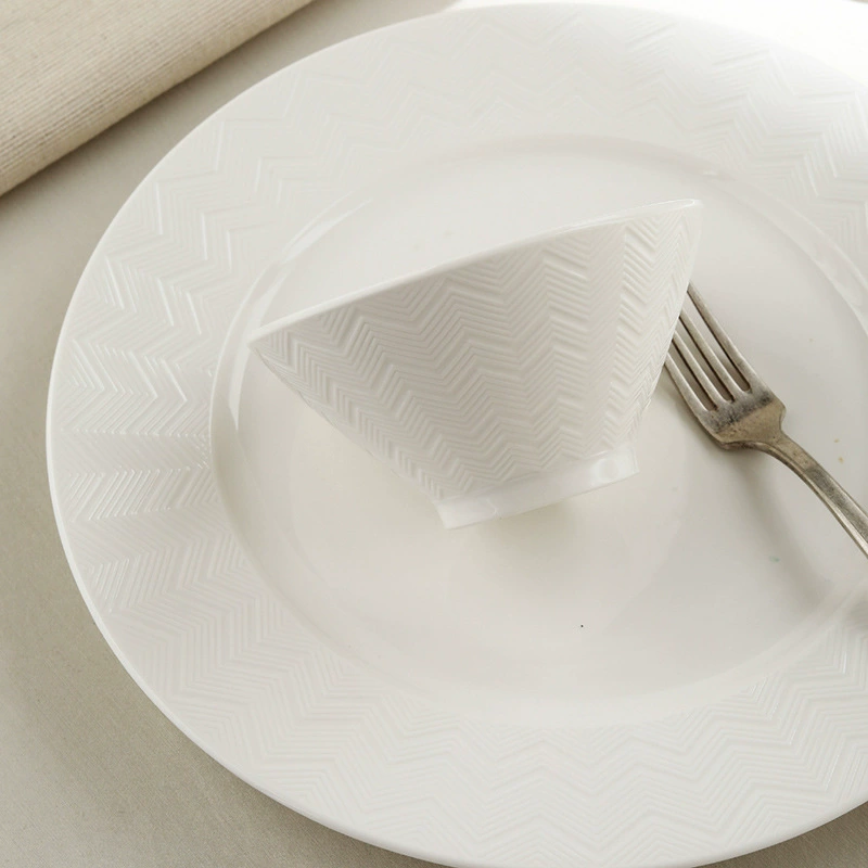 White Ceramic Pasta Plate tableware view 4
