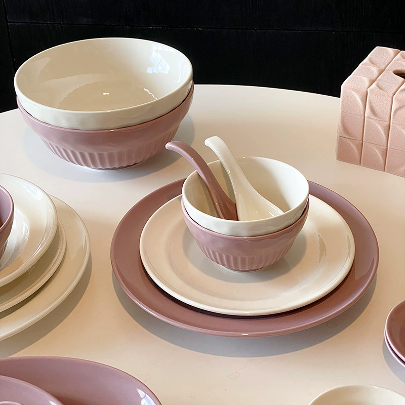Porcelain Tableware Set with Cream White Finish