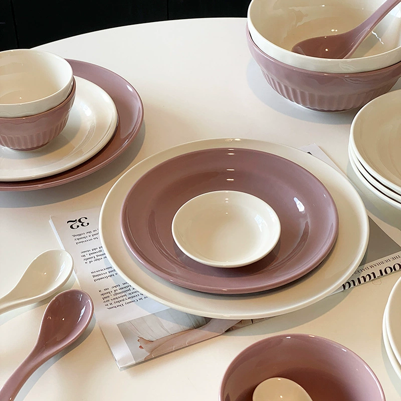 도자기 식기 세트 크림 화이트 마감 tableware view 2