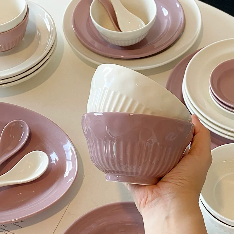 도자기 식기 세트 크림 화이트 마감 tableware view 4
