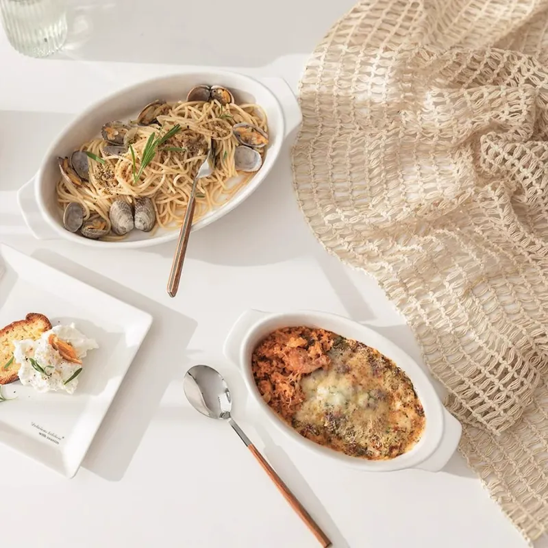 Plat de cuisson ovale en céramique tableware view 2