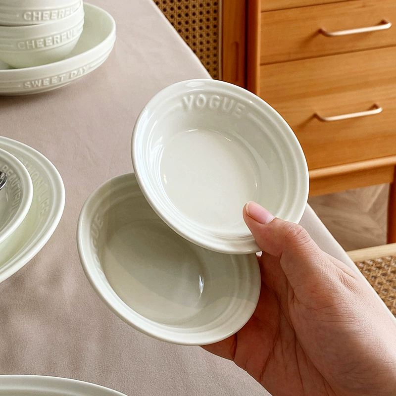 Service de table en porcelaine motif relief tableware view 4