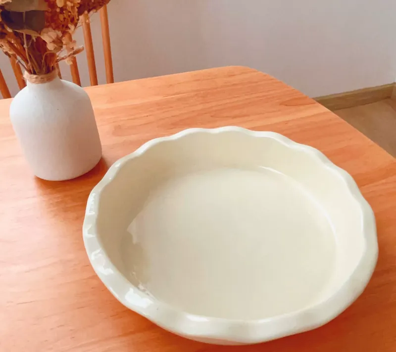 Assiette à soupe florale crème tableware