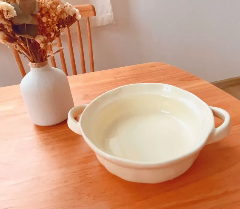 Cuenco de sopa con asa crema tableware view 2
