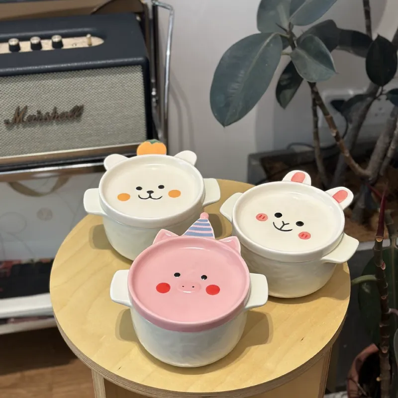 곰 국수 그릇 (뚜껑 포함) tableware view 2