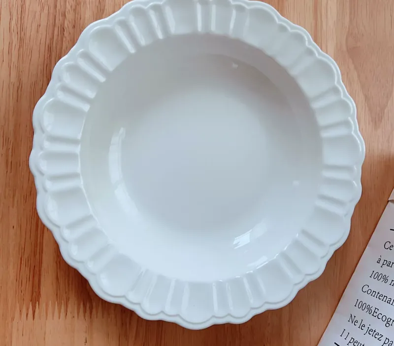Japanese Vintage Relief Petal Plate tableware view 7