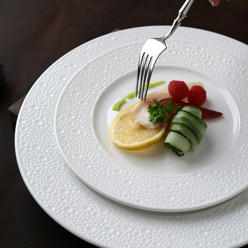 Pearl Embossed Porcelain Plate tableware view 2