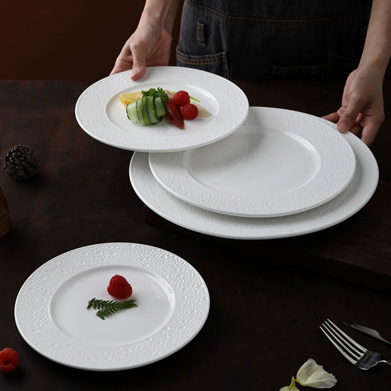 Pearl Embossed Porcelain Plate tableware view 3