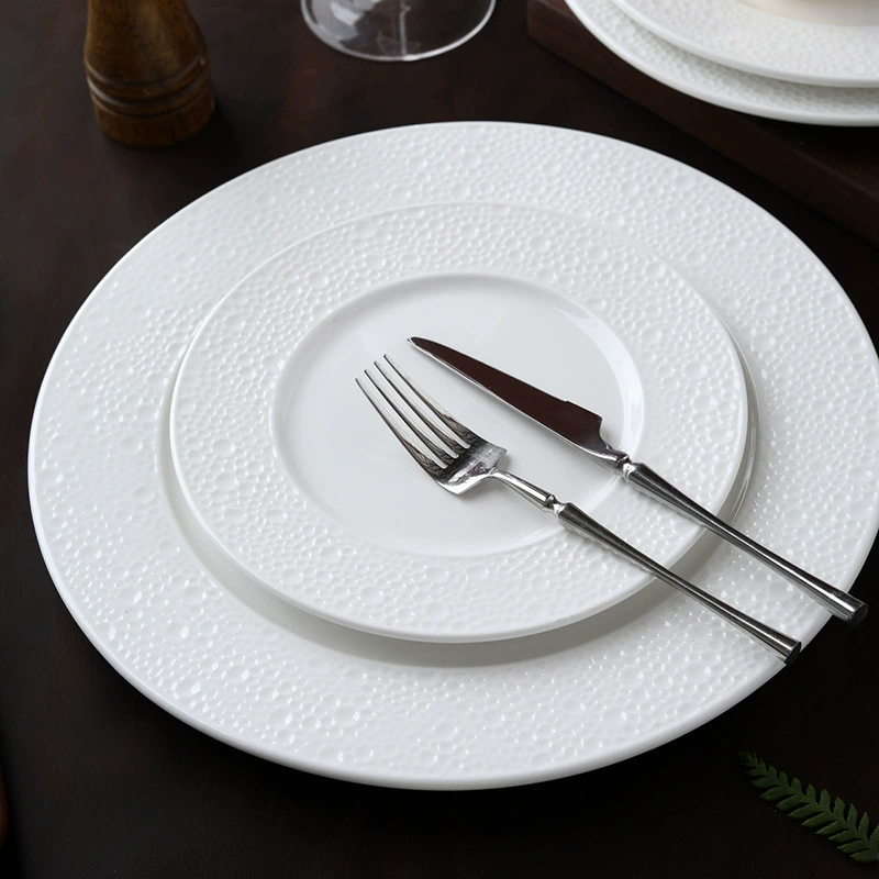 Pearl Embossed Porcelain Plate tableware view 4
