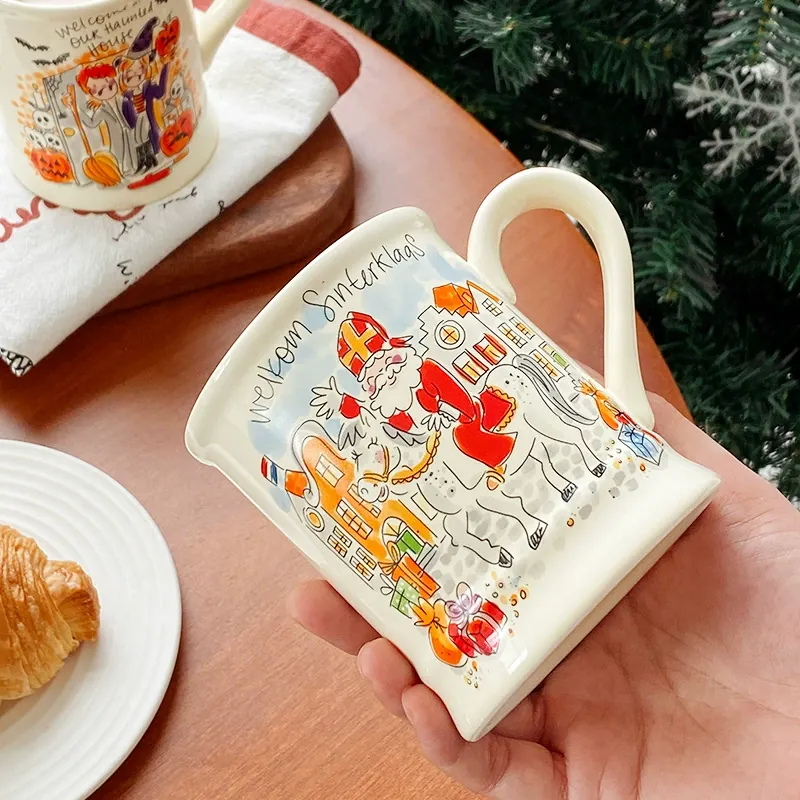 Рождественская кружка из керамики с ручкой tableware view 2