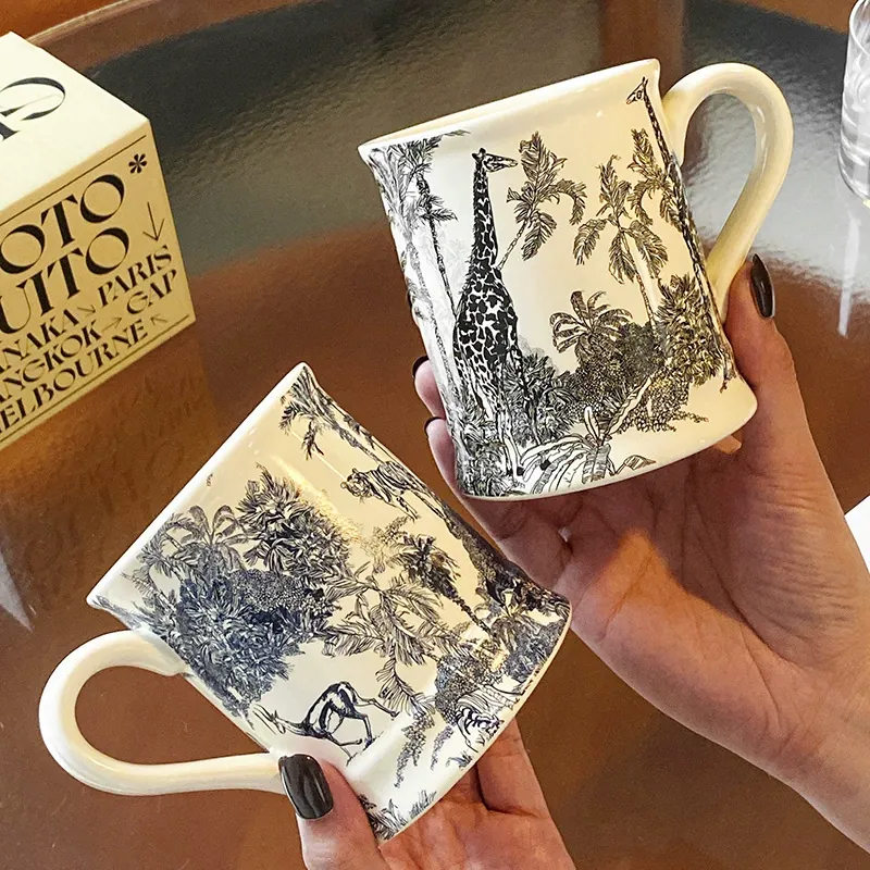 Taza de cerámica diseño minimalista tableware view 3