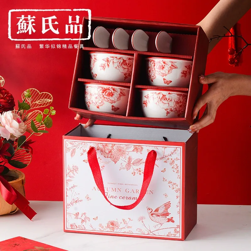 Conjunto de jantar tradicional chinês de cerâmica tableware view 2
