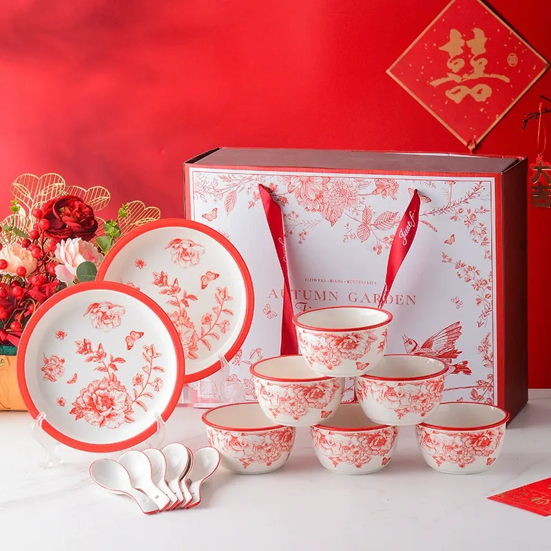 Conjunto de jantar tradicional chinês de cerâmica tableware view 4
