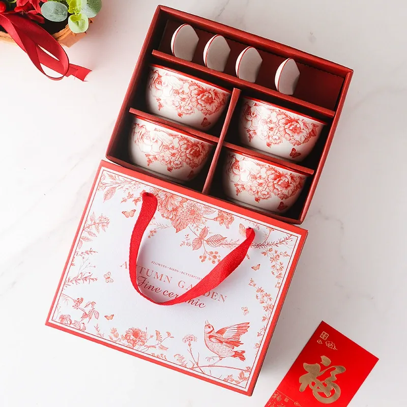 Conjunto de jantar tradicional chinês de cerâmica tableware view 9