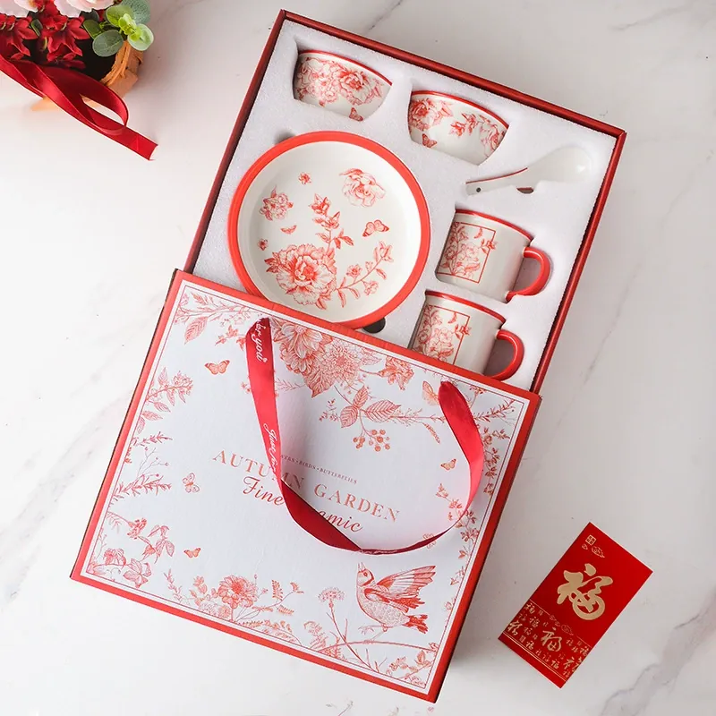 Conjunto de jantar tradicional chinês de cerâmica tableware view 12