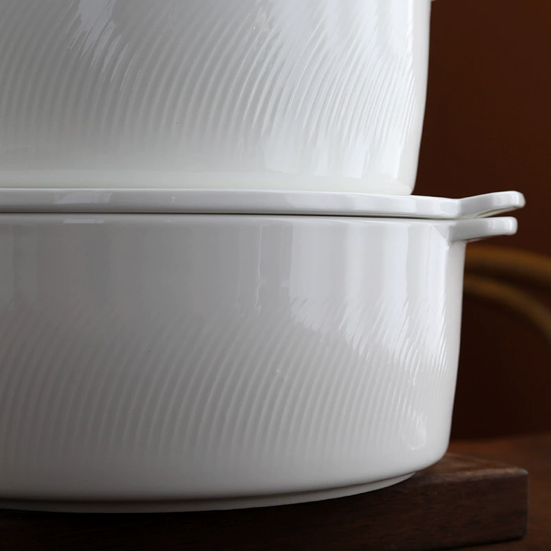 Panela de sopa de cerâmica com tampa tableware view 4