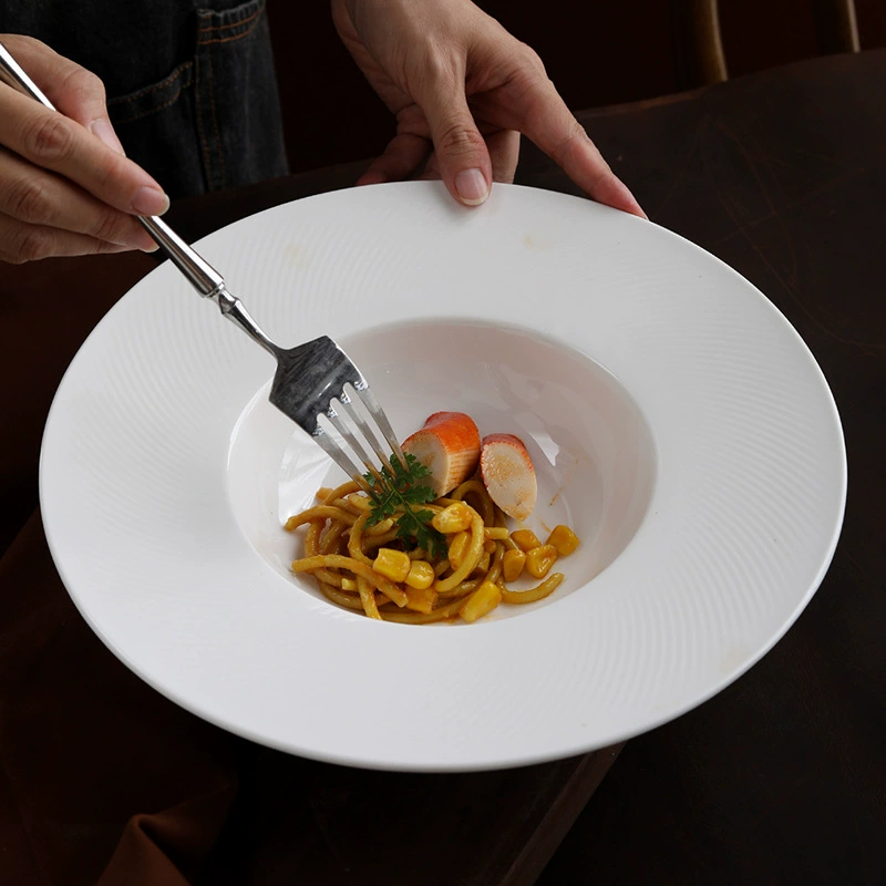 White Ceramic Pasta Plate
