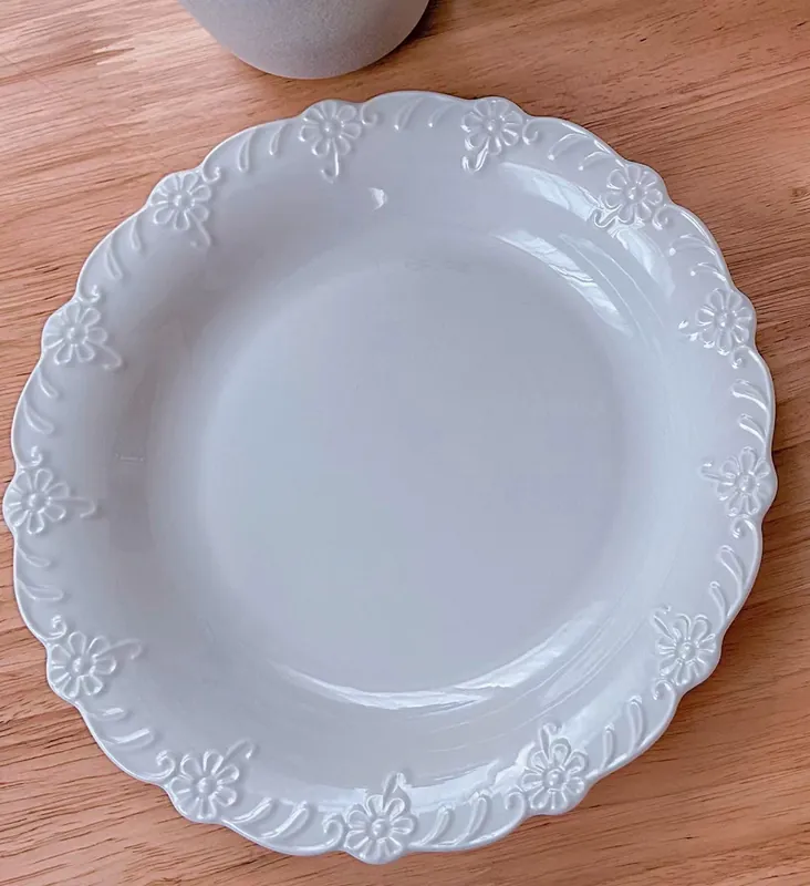 French Vintage Relief Dessert Plate tableware view 4