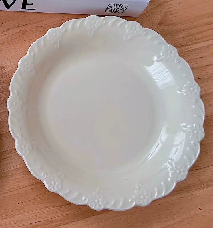 French Vintage Relief Dessert Plate tableware view 5