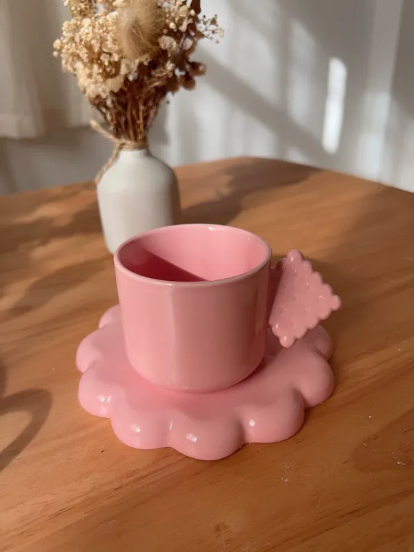 Service tasse à biscuits lait en céramique avec soucoupe tableware view 7