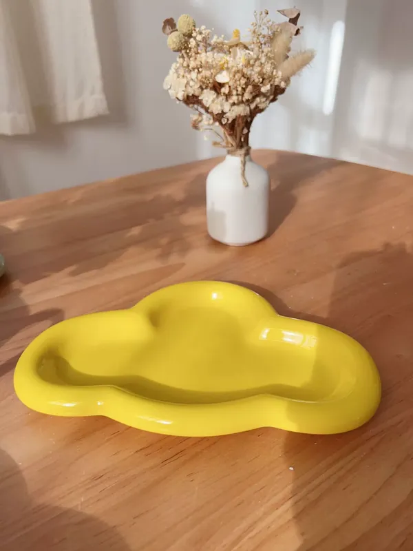 Irregular Cloud-Shaped Ceramic Serving Dish tableware view 6