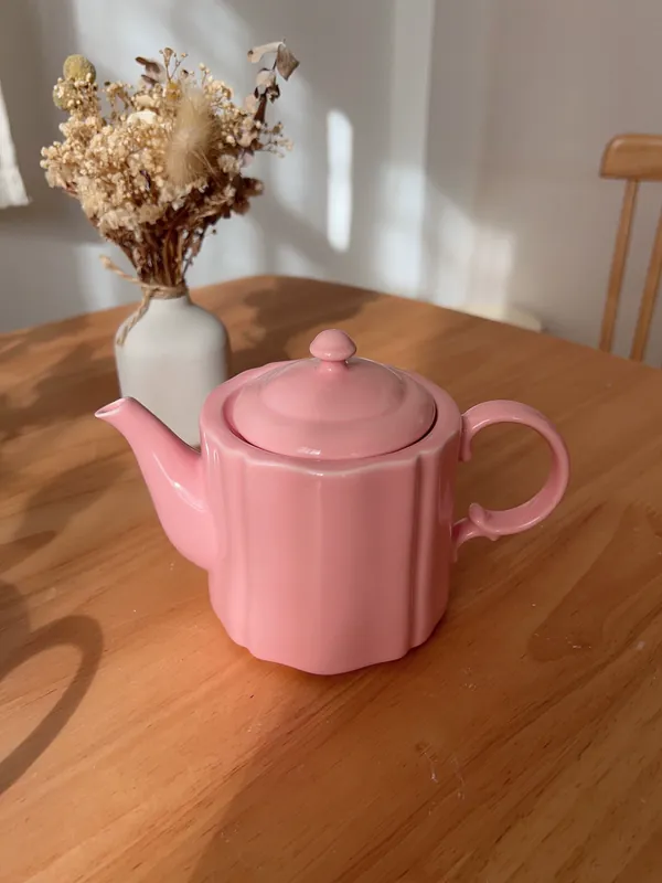 كوب حليب سيراميك زهري مع وعاء سكر وصحن tableware view 4