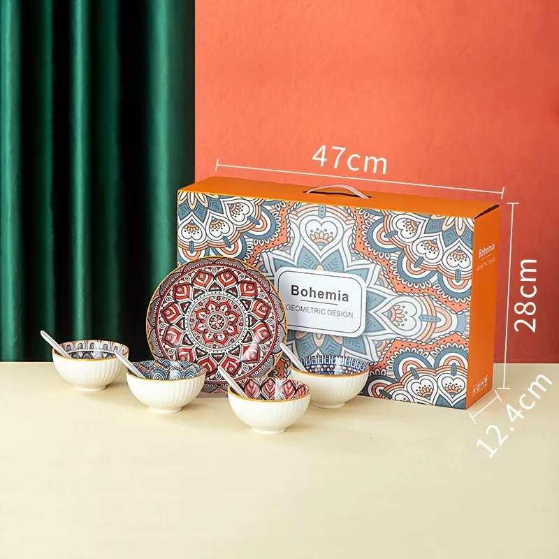 طقم وعاء خزفي بوهيمي كهدية tableware view 11