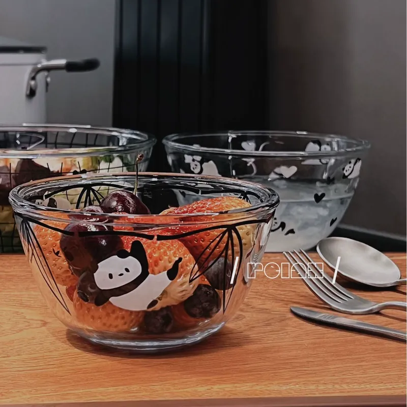 وعاء خلط من الزجاج بتصميم باندا tableware view 5