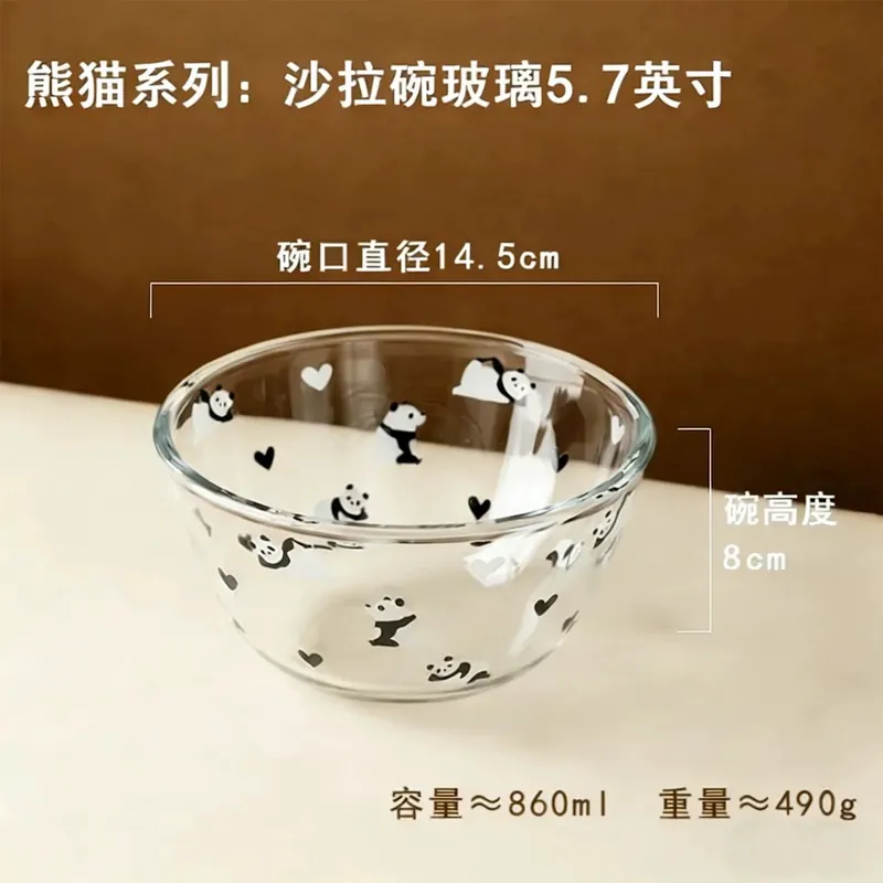 وعاء خلط من الزجاج بتصميم باندا tableware view 7