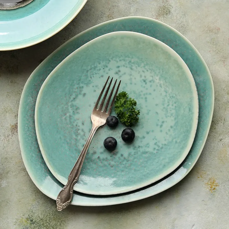빈티지 그린 세라믹 식기 세트 tableware view 3