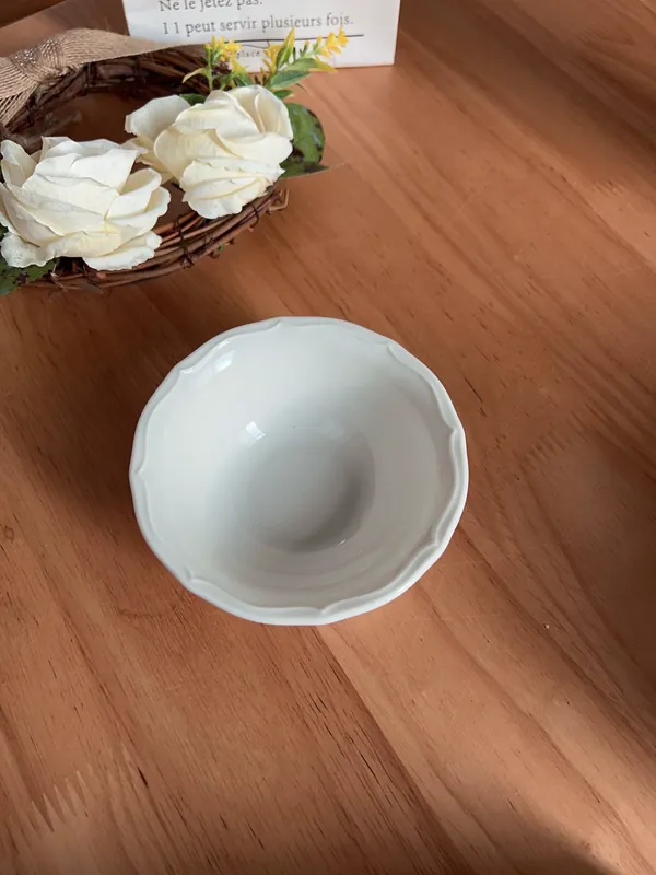 طقم طبق وعاء عشاء من البورسلين الأبيض الكلاسيكي tableware view 5