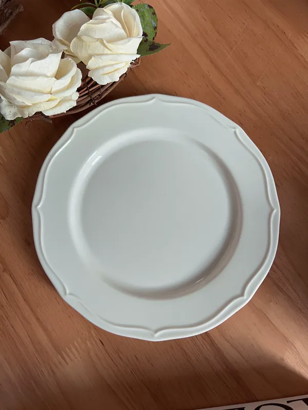 طقم طبق وعاء عشاء من البورسلين الأبيض الكلاسيكي tableware view 6